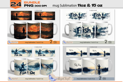 Fish On mug Sublimation|fisherman mug wrap| Fish Mug Bundle Product Image 5