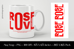 Rose Love Mug Wrap Sublimation Design PNG Product Image 1