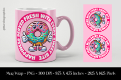 Happy Donut Mug Wrap Sublimation Design PNG Product Image 1
