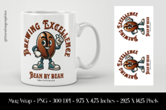 funny coffee cartoon Mug Wrap Sublimation Design PNG Product Image 1