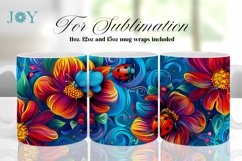 SUBLIMATION MUG WRAP DESIGN COFFEE CUP TEMPLATE Product Image 1