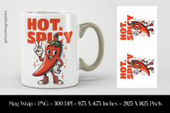 Hot Spicy Mug Wrap Sublimation Design PNG Product Image 1