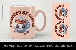 Powered By Coffee Mug Wrap Sublimation Design PNG Product Image 1