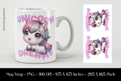 Unicorn Dreams Mug Wrap Sublimation Design PNG Product Image 1