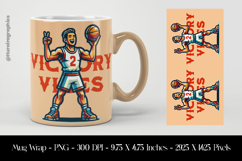 Victory Vibes Sports Mug Wrap Sublimation Design PNG Product Image 1
