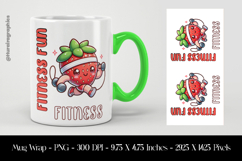 Fitness Fun Mug Wrap Sublimation Design PNG Product Image 1