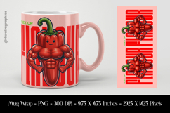 Chilli Flavour Mug Wrap Sublimation Design PNG Product Image 1