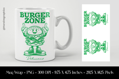 Burger Zone Mug Wrap Sublimation Design PNG Product Image 1