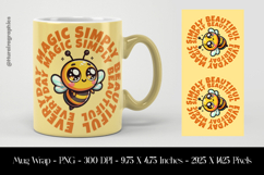 Cute Bee Mug Wrap Sublimation Design PNG Product Image 1