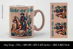 Ride or Die Mug Wrap Sublimation Design PNG Product Image 1