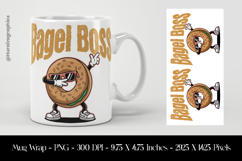 Bagel Boss Mug Wrap Sublimation Design PNG Product Image 1