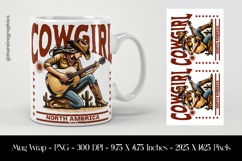 Cowgirl North America Mug Wrap Sublimation Design PNG Product Image 1