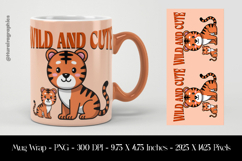 Wild And Cute Mug Wrap Sublimation Design PNG Product Image 1