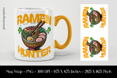 Ramen Hunter Mug Wrap Sublimation Design PNG Product Image 1