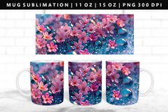 Flower 11oz, 15oz Mug Sublimation | Mug Wrap PNG Product Image 1