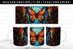 Butterfly 11oz, 15oz Mug Sublimation | Mug Wrap PNG Product Image 1