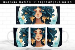 Aquarius 11oz, 15oz Mug Sublimation | Mug Wrap PNG Product Image 1