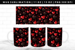 Heart 11oz, 15oz Mug Sublimation | Mug Wrap PNG Product Image 1