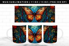 Butterfly 11oz, 15oz Mug Sublimation | Mug Wrap PNG Product Image 1
