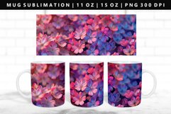 Flower 11oz, 15oz Mug Sublimation | Mug Wrap PNG Product Image 1