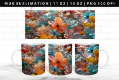 Flower 11oz, 15oz Mug Sublimation | Mug Wrap PNG Product Image 1