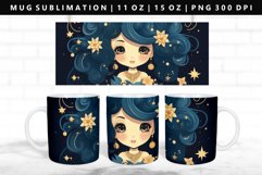 Aquarius 11oz, 15oz Mug Sublimation | Mug Wrap PNG Product Image 1