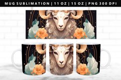 Aries 11oz, 15oz Mug Sublimation | Mug Wrap PNG Product Image 1