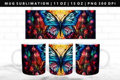 Butterfly 11oz, 15oz Mug Sublimation | Mug Wrap PNG Product Image 1
