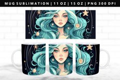 Aquarius 11oz, 15oz Mug Sublimation | Mug Wrap PNG Product Image 1