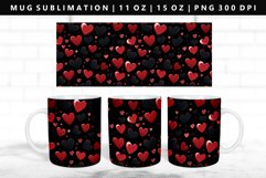 Heart 11oz, 15oz Mug Sublimation | Mug Wrap PNG Product Image 1