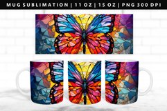 Butterfly 11oz, 15oz Mug Sublimation | Mug Wrap PNG Product Image 1