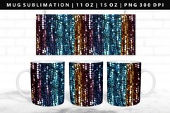 Sequin 11oz, 15oz Mug Sublimation | Mug Wrap PNG Product Image 1