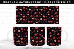 Heart 11oz, 15oz Mug Sublimation | Mug Wrap PNG Product Image 1
