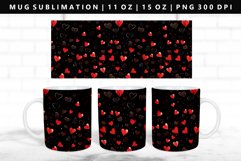 Heart 11oz, 15oz Mug Sublimation | Mug Wrap PNG Product Image 1