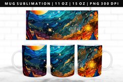 Celestial 11oz, 15oz Mug Sublimation | Mug Wrap PNG Product Image 1