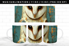 Owl 11oz, 15oz Mug Sublimation | Mug Wrap PNG Product Image 1