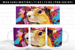 Capybara 11oz, 15oz Mug Sublimation | Mug Wrap PNG Product Image 1