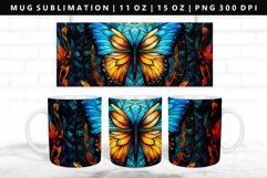Butterfly 11oz, 15oz Mug Sublimation | Mug Wrap PNG Product Image 1