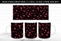 Heart 11oz, 15oz Mug Sublimation | Mug Wrap PNG Product Image 1