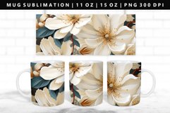 Flower 11oz, 15oz Mug Sublimation | Mug Wrap PNG Product Image 1