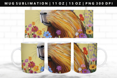 Capybara 11oz, 15oz Mug Sublimation | Mug Wrap PNG Product Image 1