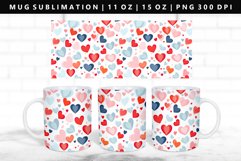 Heart 11oz, 15oz Mug Sublimation | Mug Wrap PNG Product Image 1