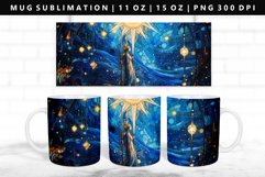 Celestial 11oz, 15oz Mug Sublimation | Mug Wrap PNG Product Image 1