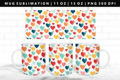 Heart 11oz, 15oz Mug Sublimation | Mug Wrap PNG Product Image 1
