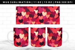 Heart 11oz, 15oz Mug Sublimation | Mug Wrap PNG Product Image 1