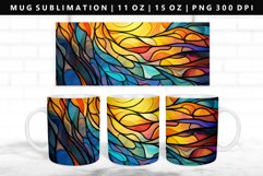 Stained Glass 11oz, 15oz Mug Sublimation | Mug Wrap PNG Product Image 1
