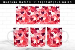 Heart 11oz, 15oz Mug Sublimation | Mug Wrap PNG Product Image 1