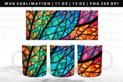Stained Glass 11oz, 15oz Mug Sublimation | Mug Wrap PNG Product Image 1