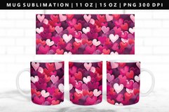 Heart 11oz, 15oz Mug Sublimation | Mug Wrap PNG Product Image 1