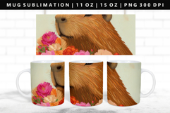 Capybara 11oz, 15oz Mug Sublimation | Mug Wrap PNG Product Image 1